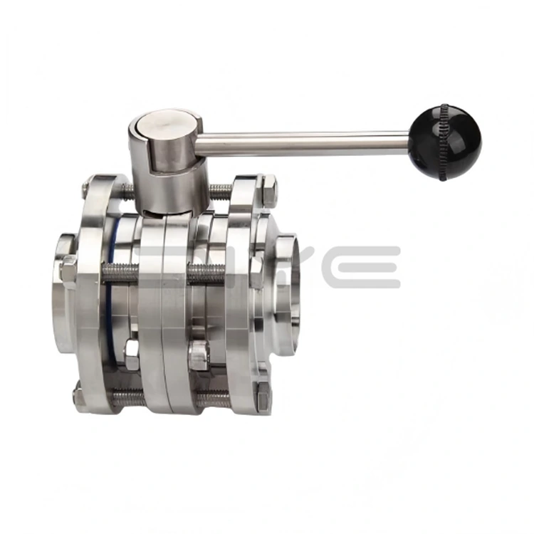 Valvola a farfalla sanitaria in 3 pezzi