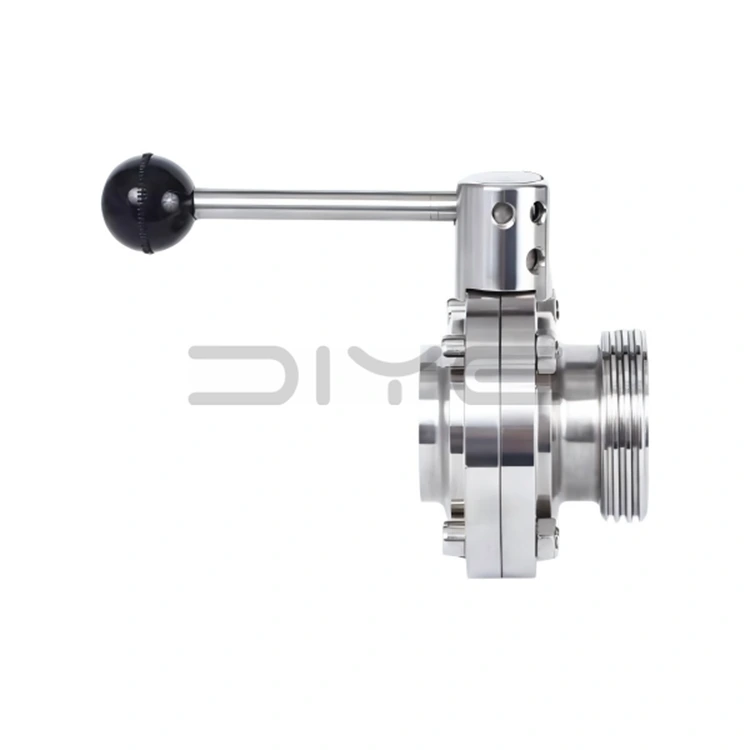 Valvola a farfalla filettata con saldatura sanitaria